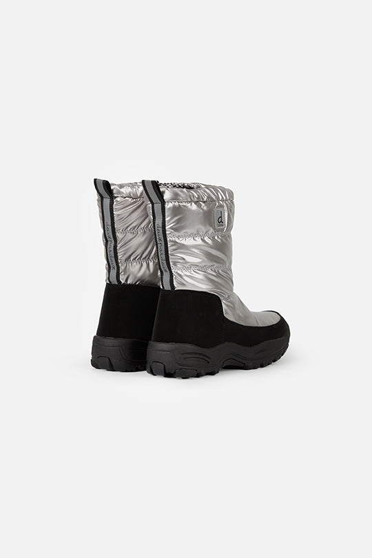 Nylon Quilted Winter Boots Silver - Image 3