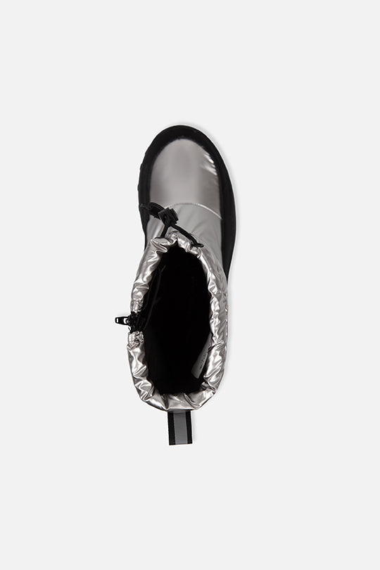 Nylon Quilted Winter Boots Silver - Image 4