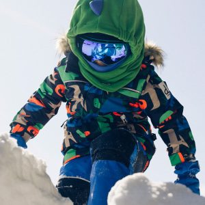 Oversized Dino Polar Balaclava For Ski Helmet Bright Green - Image 2