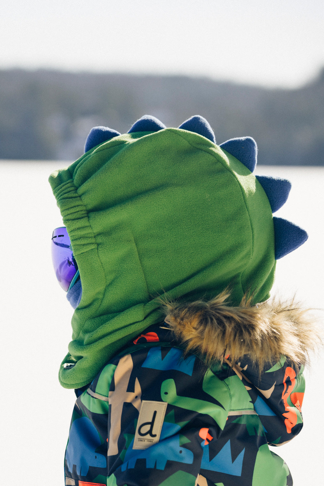 Oversized Dino Polar Balaclava For Ski Helmet Bright Green - Image 3