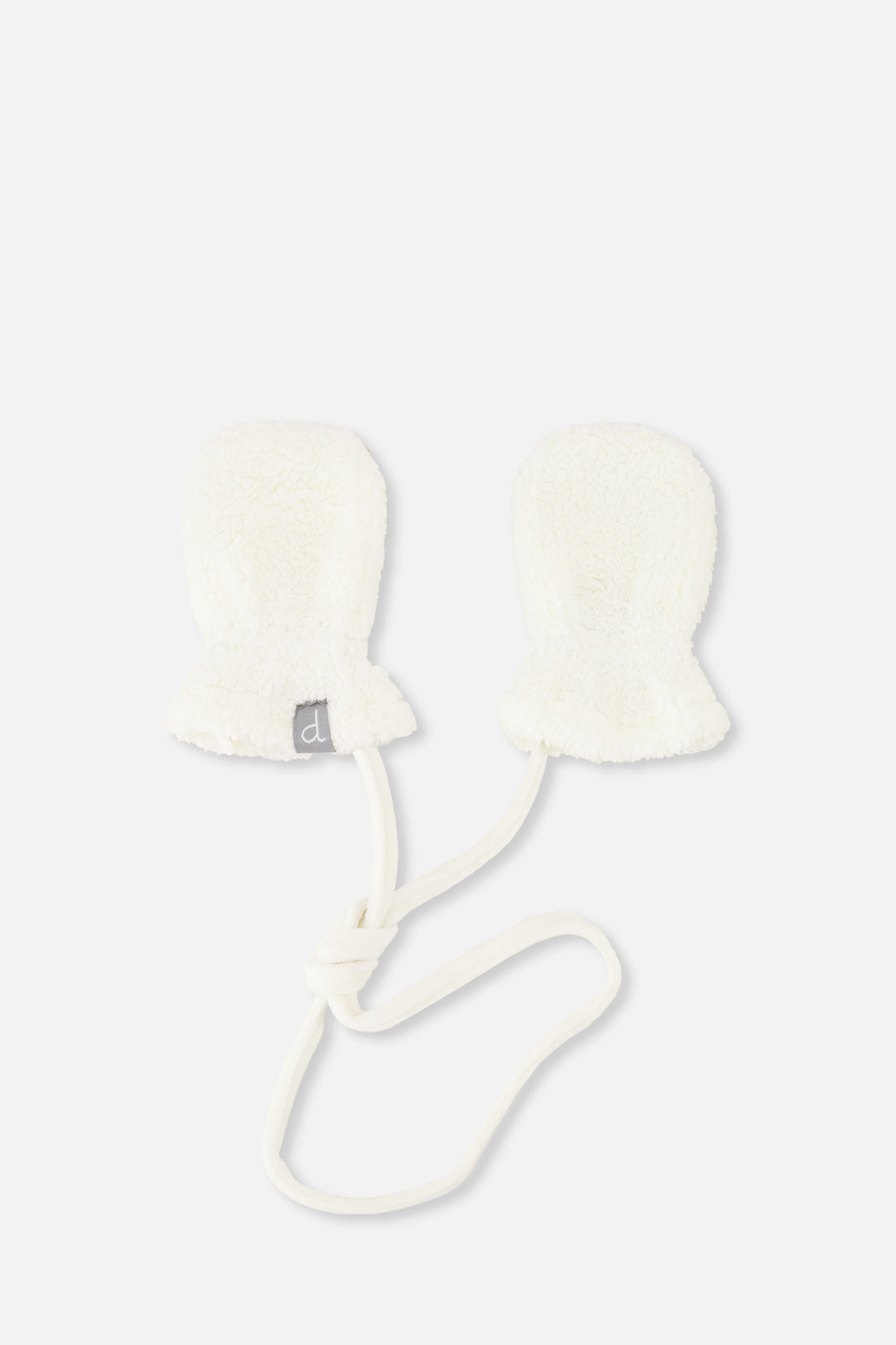 Infant Sherpa Mittens With String Off-White - Image 4