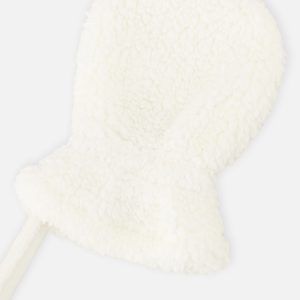 Infant Sherpa Mittens With String Off-White - Image 3