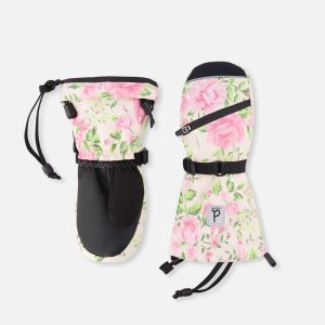 Winter Mittens Teknik Beige Vintage Rose Print