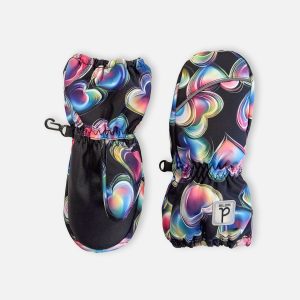 Play Winter Mittens Black Heart Print