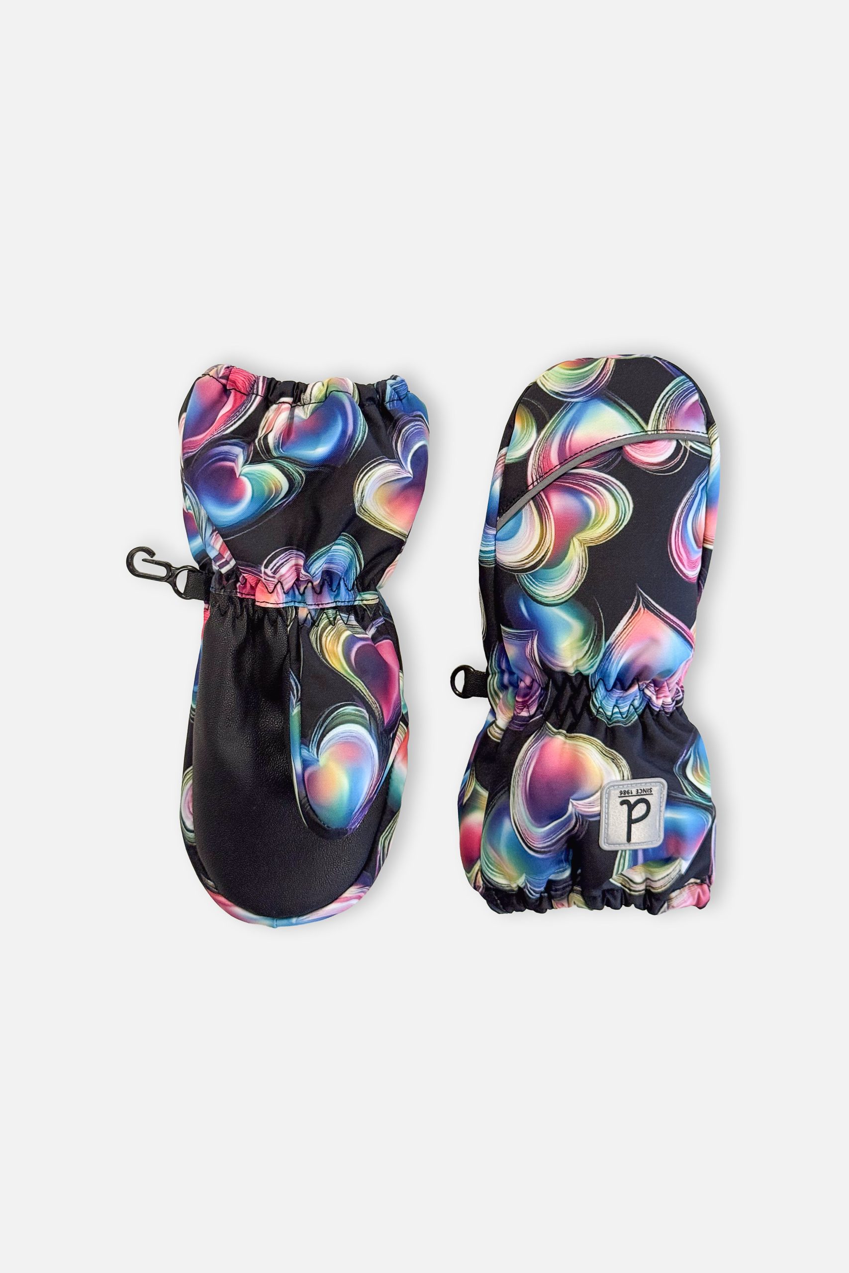 Play Winter Mittens Black Heart Print