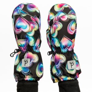 Play Winter Mittens Black Heart Print - Image 2