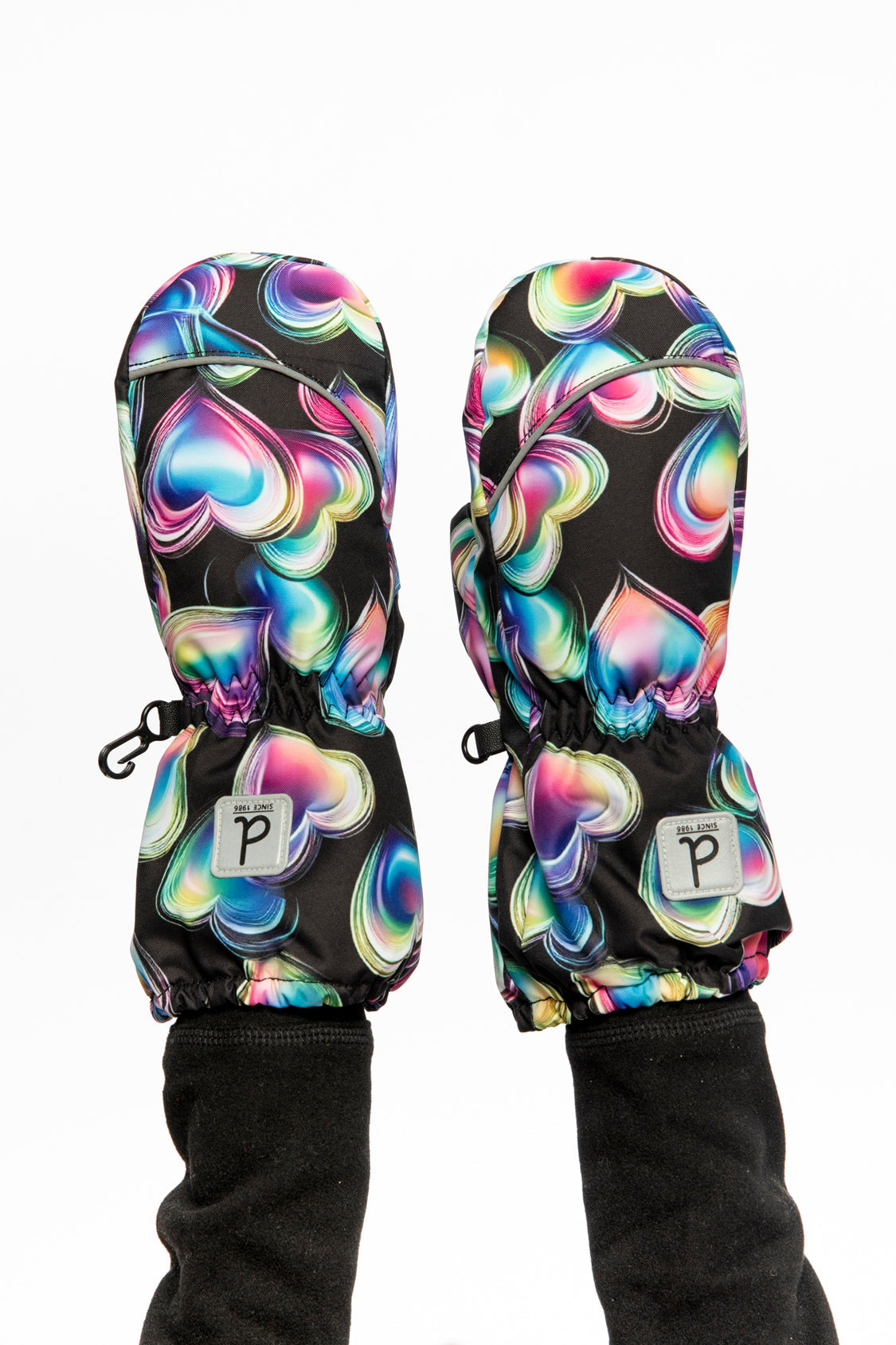 Play Winter Mittens Black Heart Print - Image 2