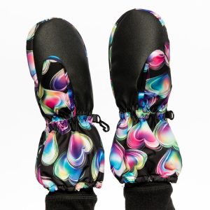 Play Winter Mittens Black Heart Print - Image 4