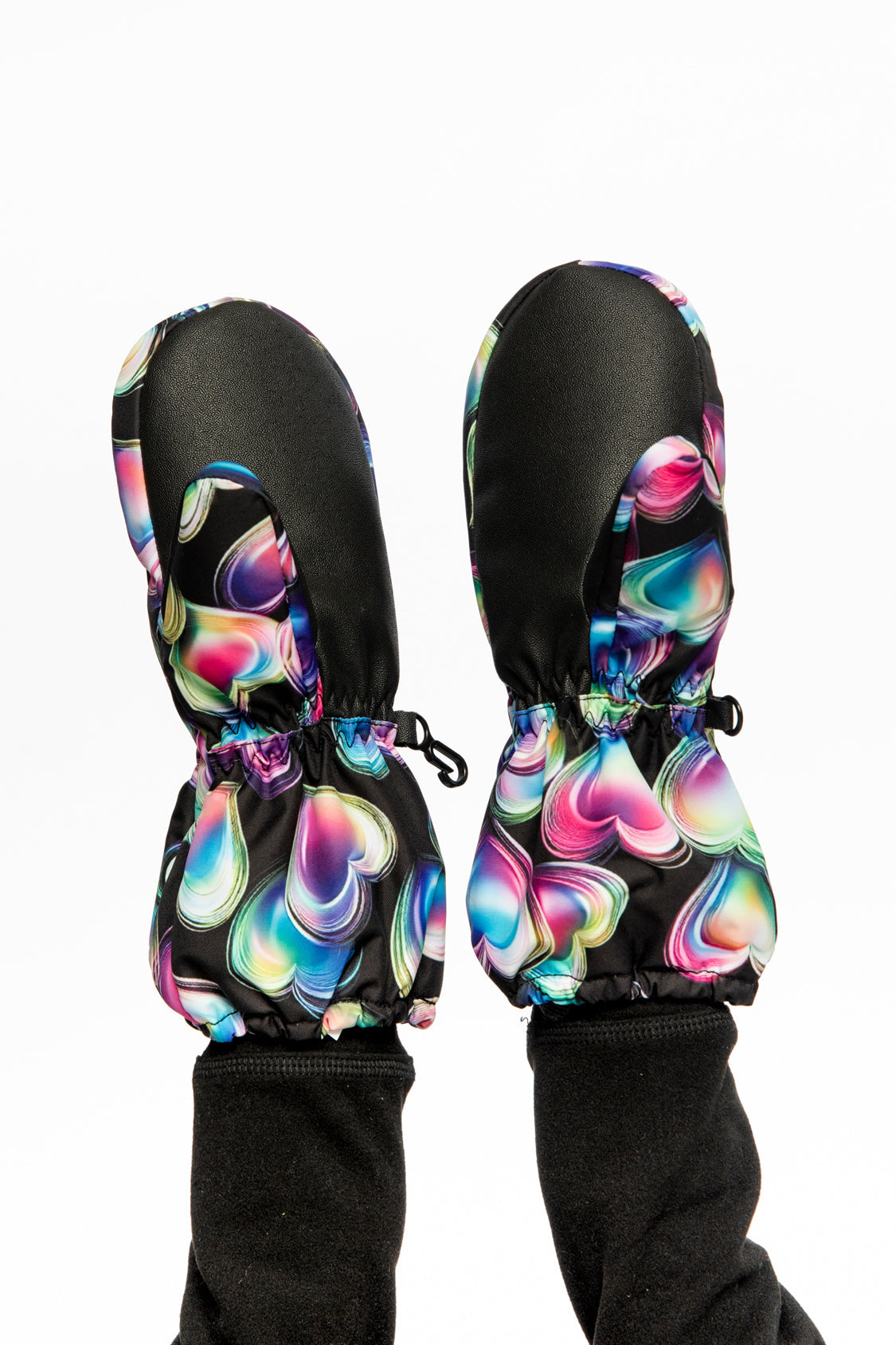 Play Winter Mittens Black Heart Print - Image 4
