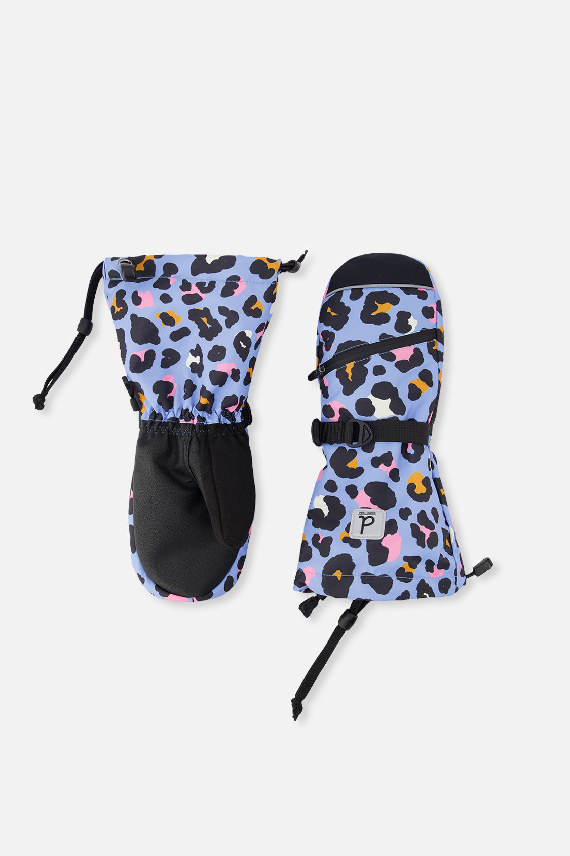 Teknik Winter Mittens Blue Leopard Print - Image 7