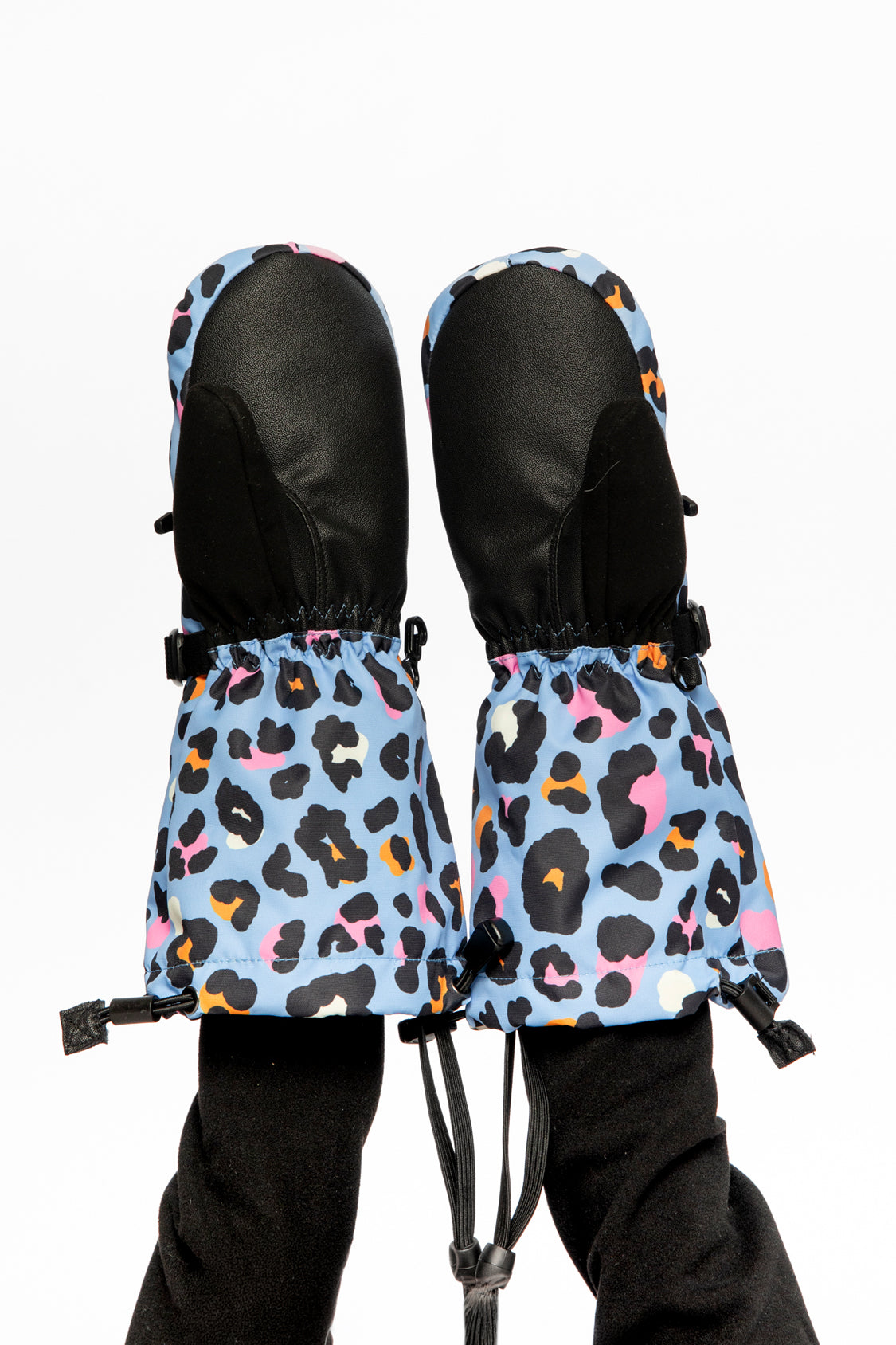Teknik Winter Mittens Blue Leopard Print - Image 3