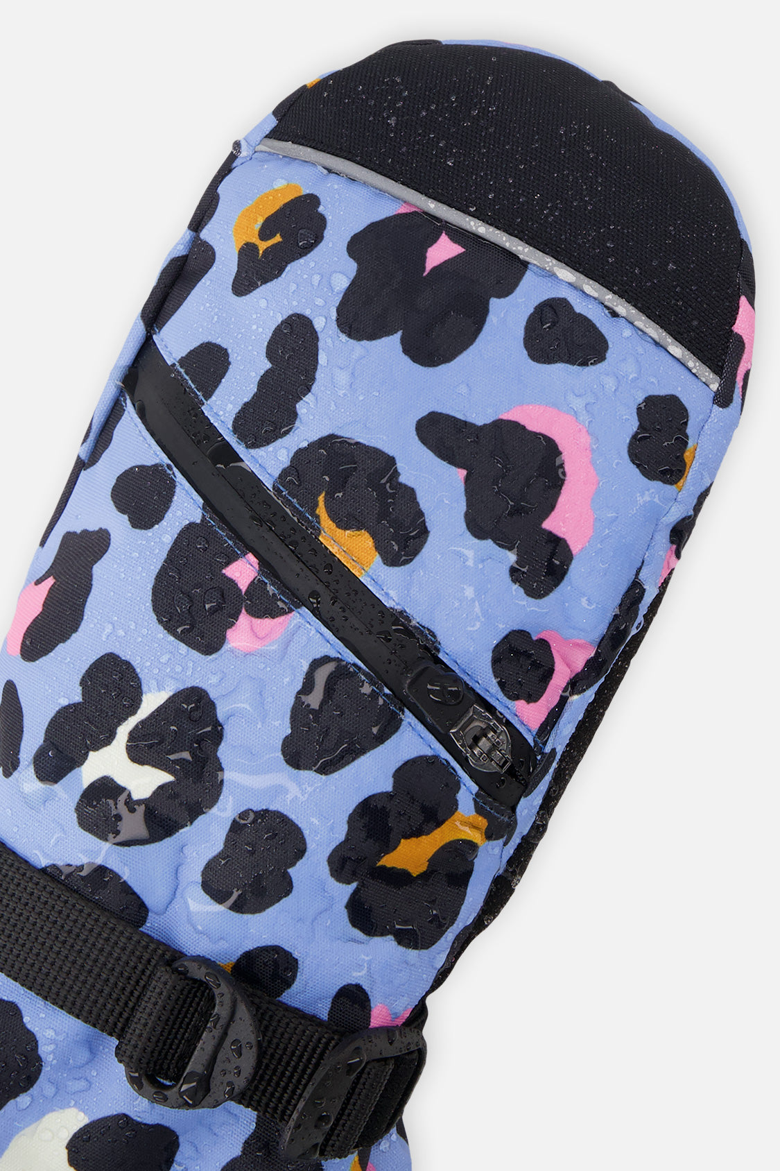 Teknik Winter Mittens Blue Leopard Print - Image 4