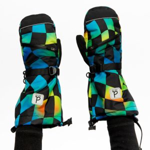 Alternative view of Teknik Winter Mittens Blue Checkered Print