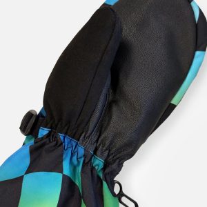Teknik Winter Mittens Blue Checkered Print - Image 5