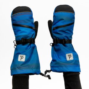 Alternative view of Teknik Winter Mittens Blue With Black Stripes