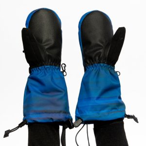 Teknik Winter Mittens Blue With Black Stripes - Image 3