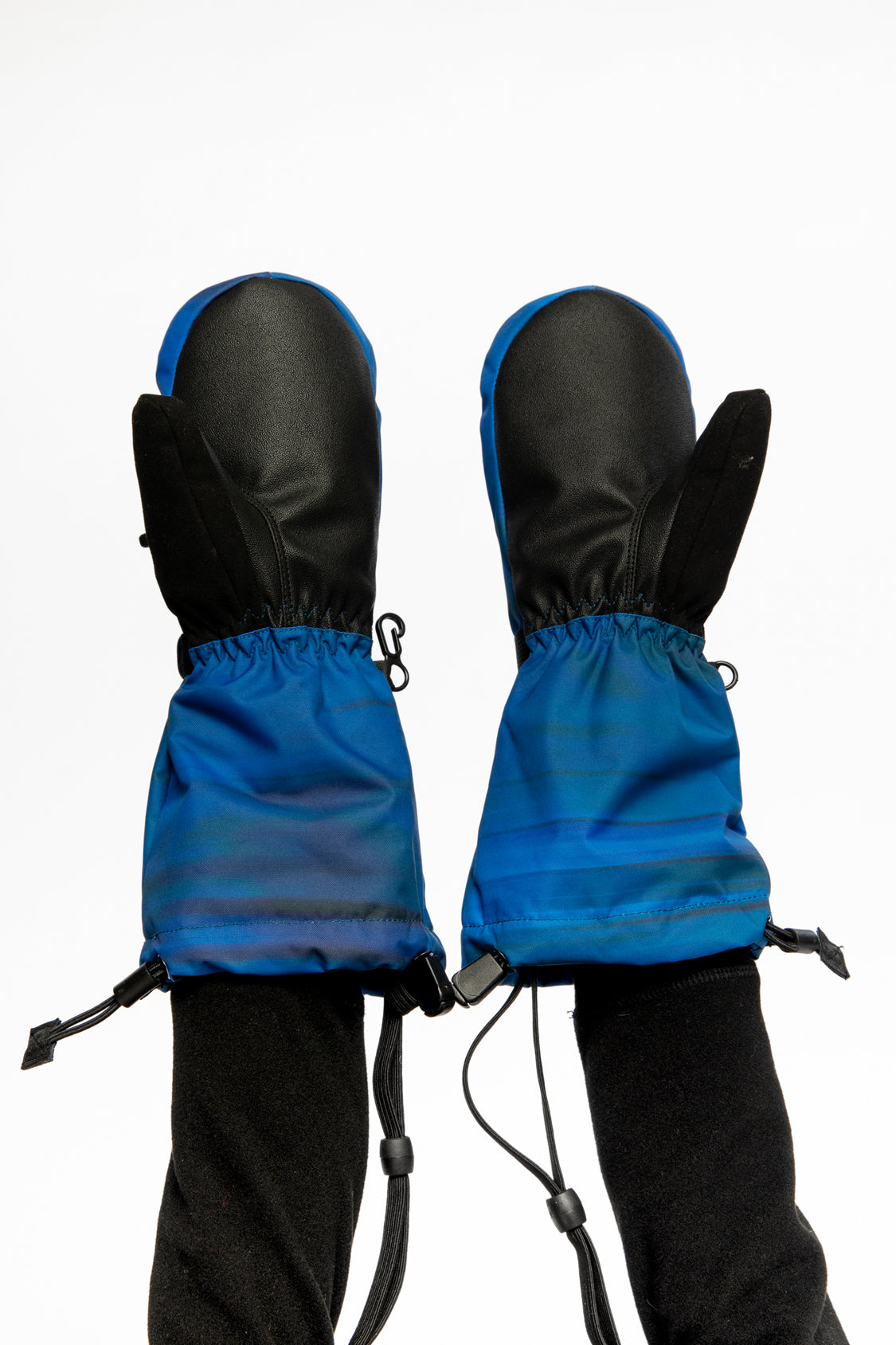 Teknik Winter Mittens Blue With Black Stripes - Image 3