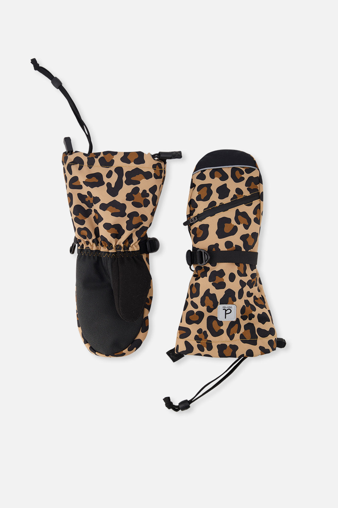 Teknik Winter Mittens Brown Leopard Print