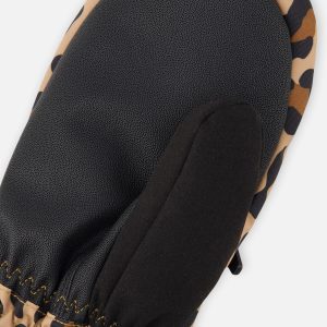 Teknik Winter Mittens Brown Leopard Print - Image 3