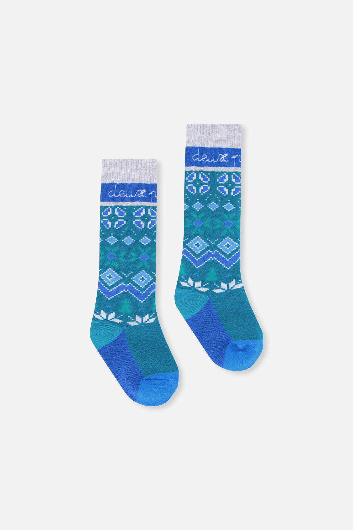 Baby Ski Socks Dark Turquoise - Image 2