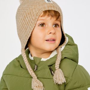 Winter Peruvian Knit Hat With Pompom Taupe - Image 3