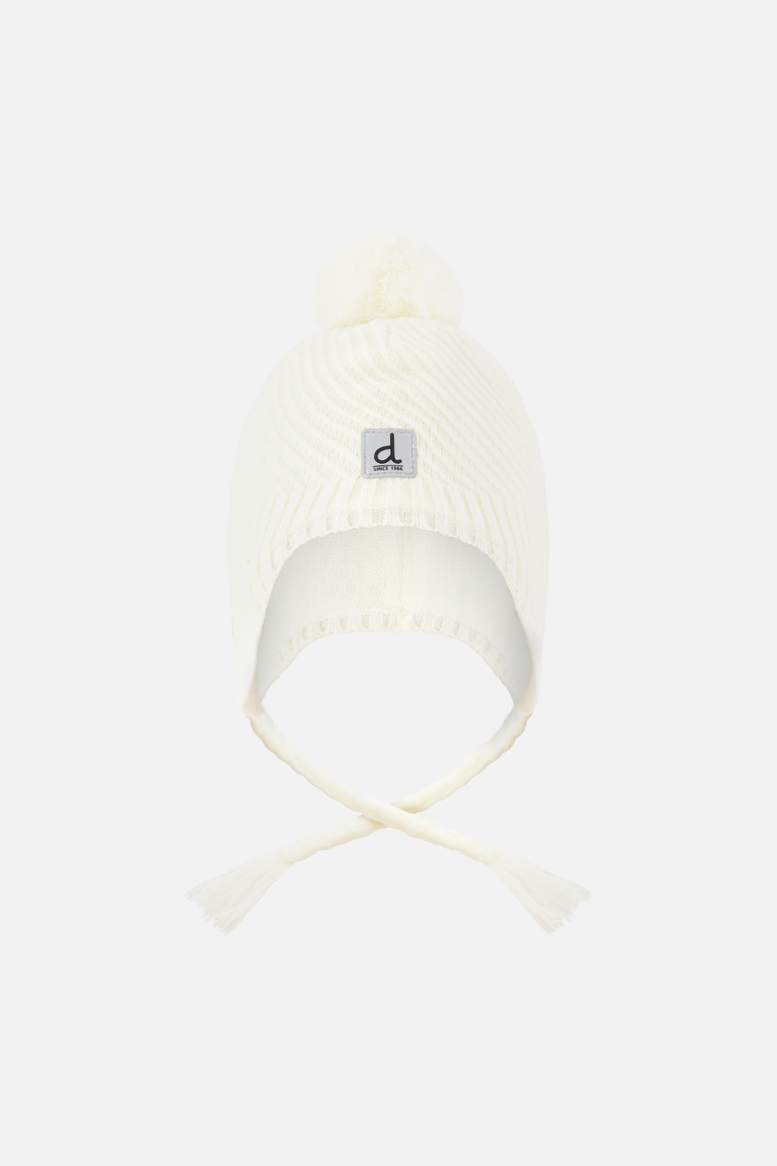 Winter Peruvian Knit Hat With Pompom Off-White - Image 7
