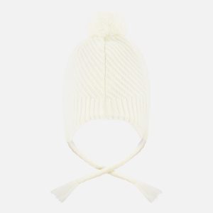 Winter Peruvian Knit Hat With Pompom Off-White - Image 3