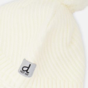 Winter Peruvian Knit Hat With Pompom Off-White - Image 4