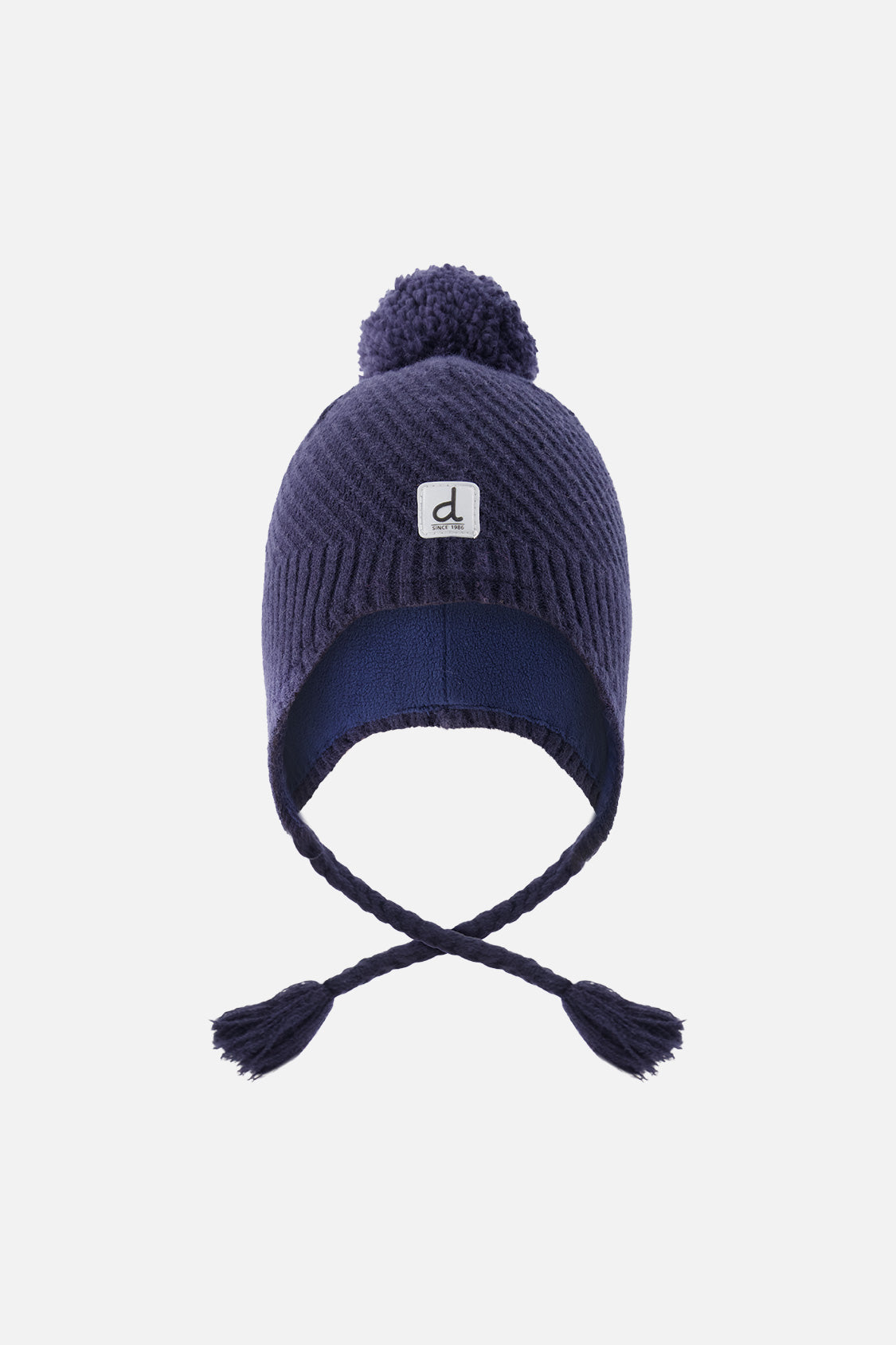Winter Peruvian Knit Hat With Pompom Navy Blue - Image 5