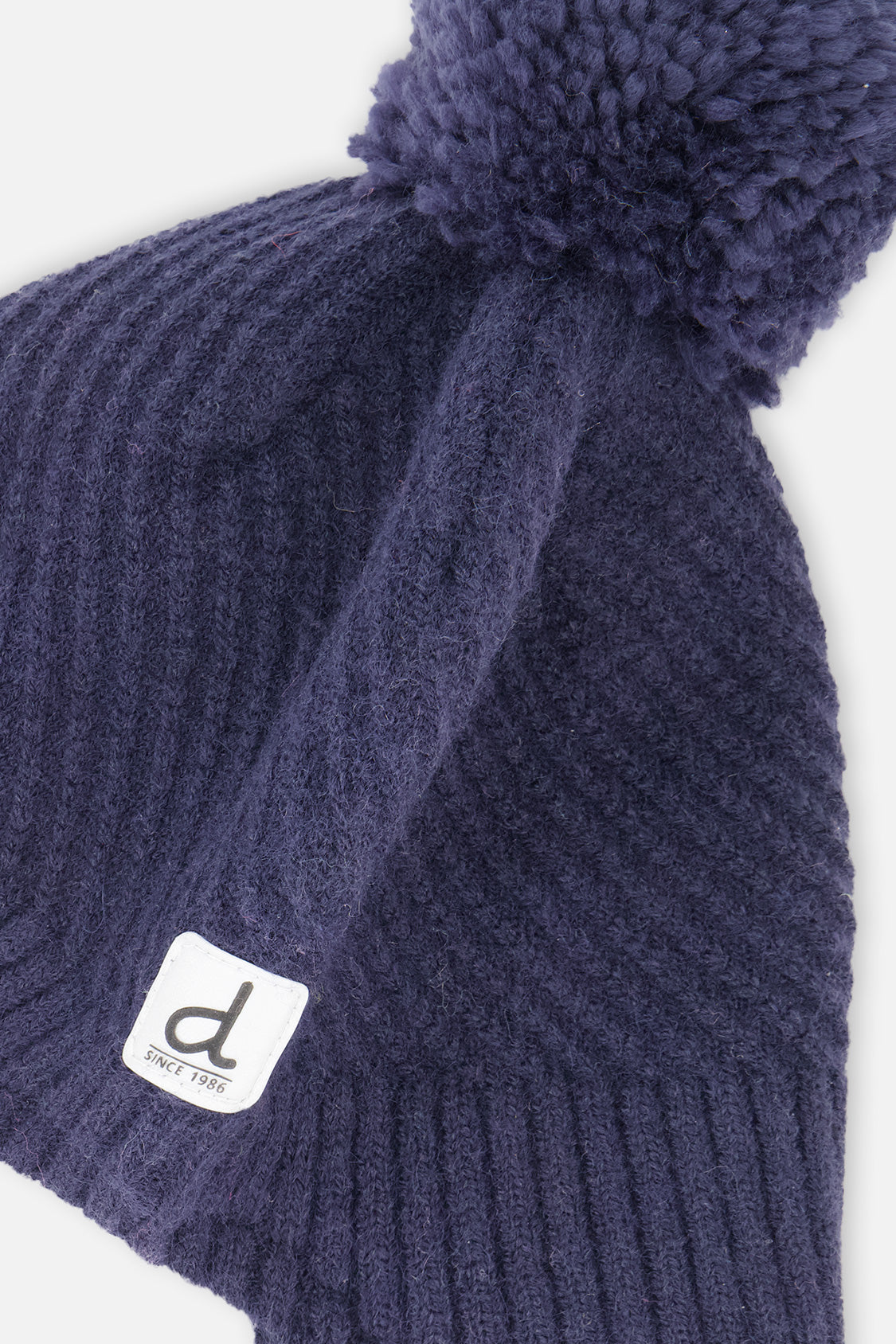 Winter Peruvian Knit Hat With Pompom Navy Blue - Image 4