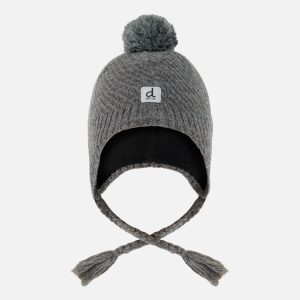 Winter Peruvian Knit Hat With Pompom Cool Dark Grey - Image 8