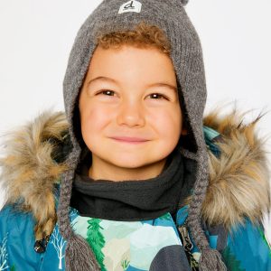 Alternative view of Winter Peruvian Knit Hat With Pompom Cool Dark Grey