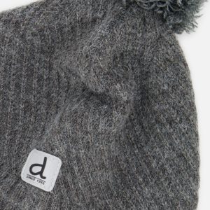 Winter Peruvian Knit Hat With Pompom Cool Dark Grey - Image 4