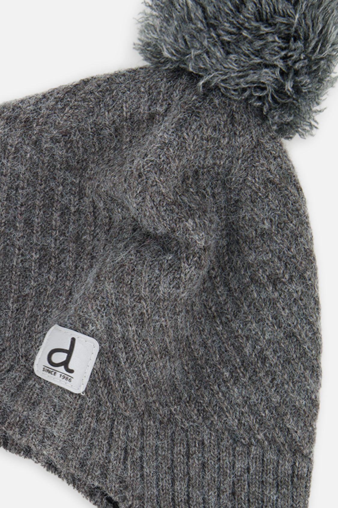 Winter Peruvian Knit Hat With Pompom Cool Dark Grey - Image 4