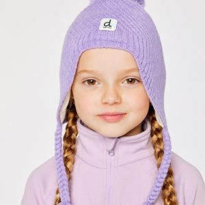 Winter Peruvian Knit Hat With Pompom Violet - Image 3