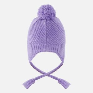 Winter Peruvian Knit Hat With Pompom Violet - Image 4