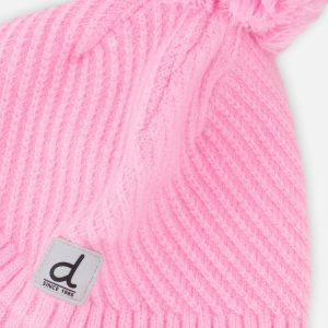 Winter Peruvian Knit Hat With Pompom Pink - Image 4