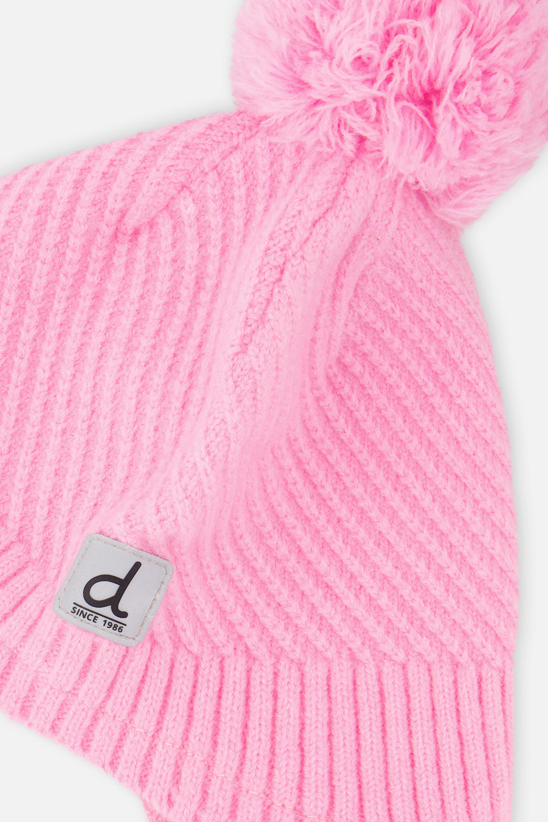 Winter Peruvian Knit Hat With Pompom Pink - Image 4