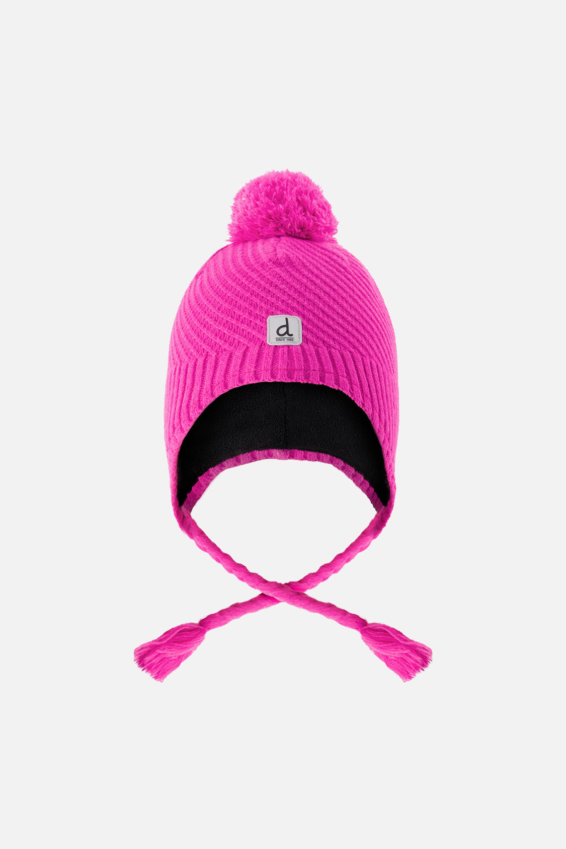 Winter Peruvian Knit Hat With Pompom Bright Pink - Image 7