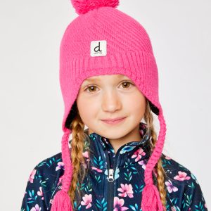 Alternative view of Winter Peruvian Knit Hat With Pompom Bright Pink