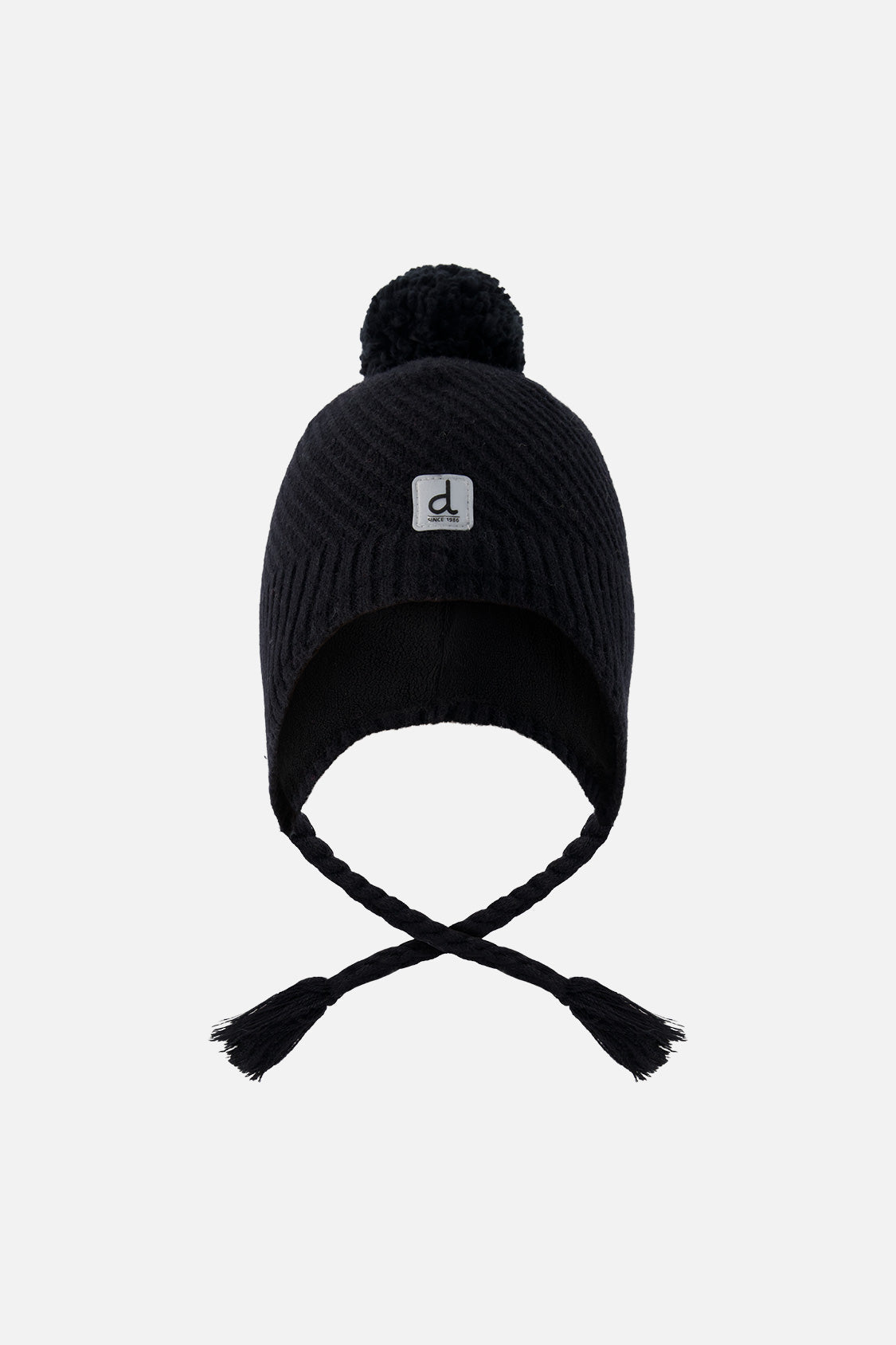 Winter Peruvian Knit Hat With Pompom Black - Image 5