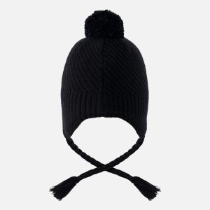 Alternative view of Winter Peruvian Knit Hat With Pompom Black