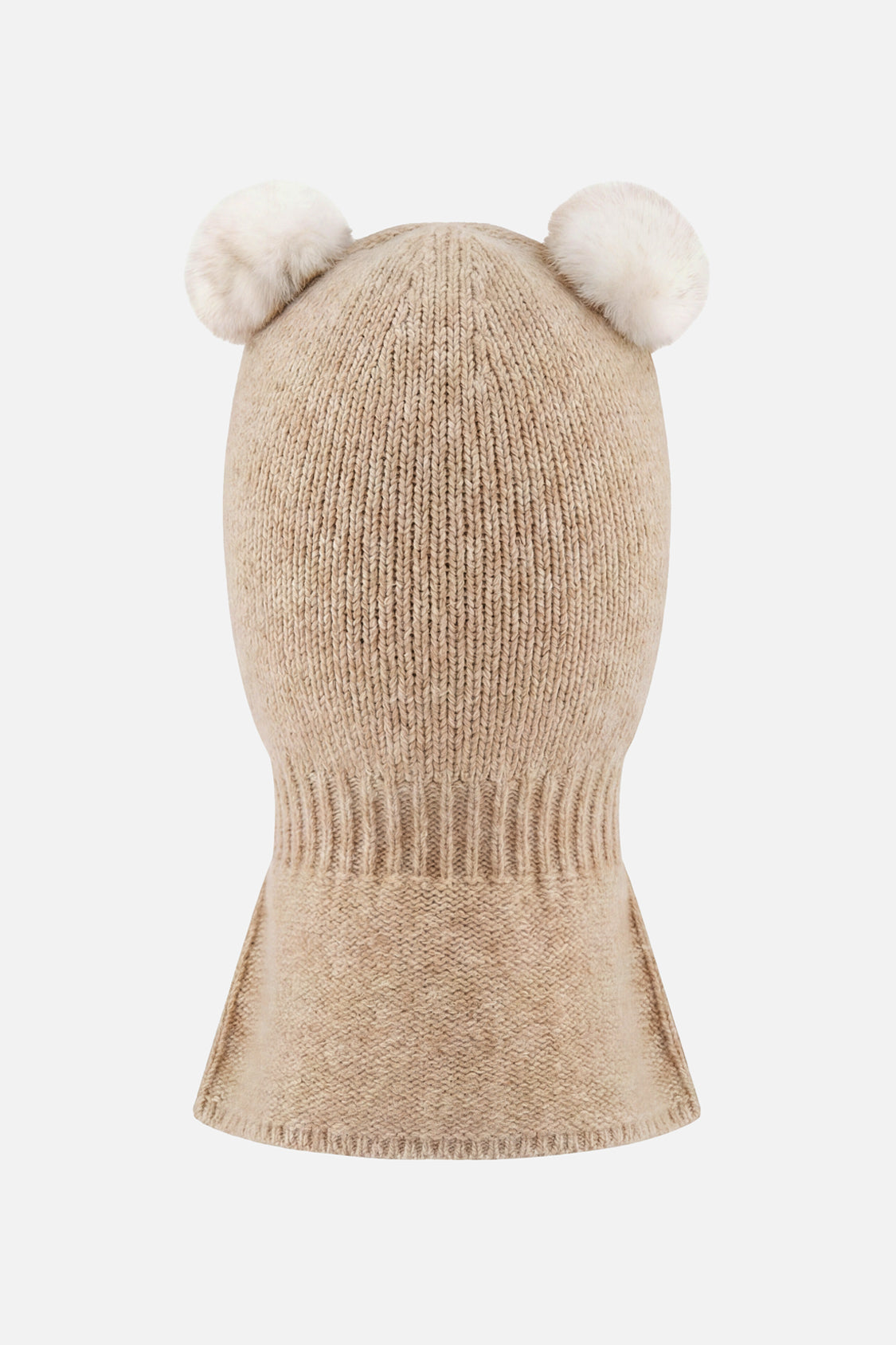 Baby Knit Bear Balaclava Light Taupe - Image 2