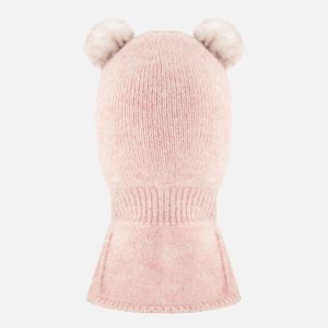 Alternative view of Baby Knit Bear Balaclava Pale Dusty Pink