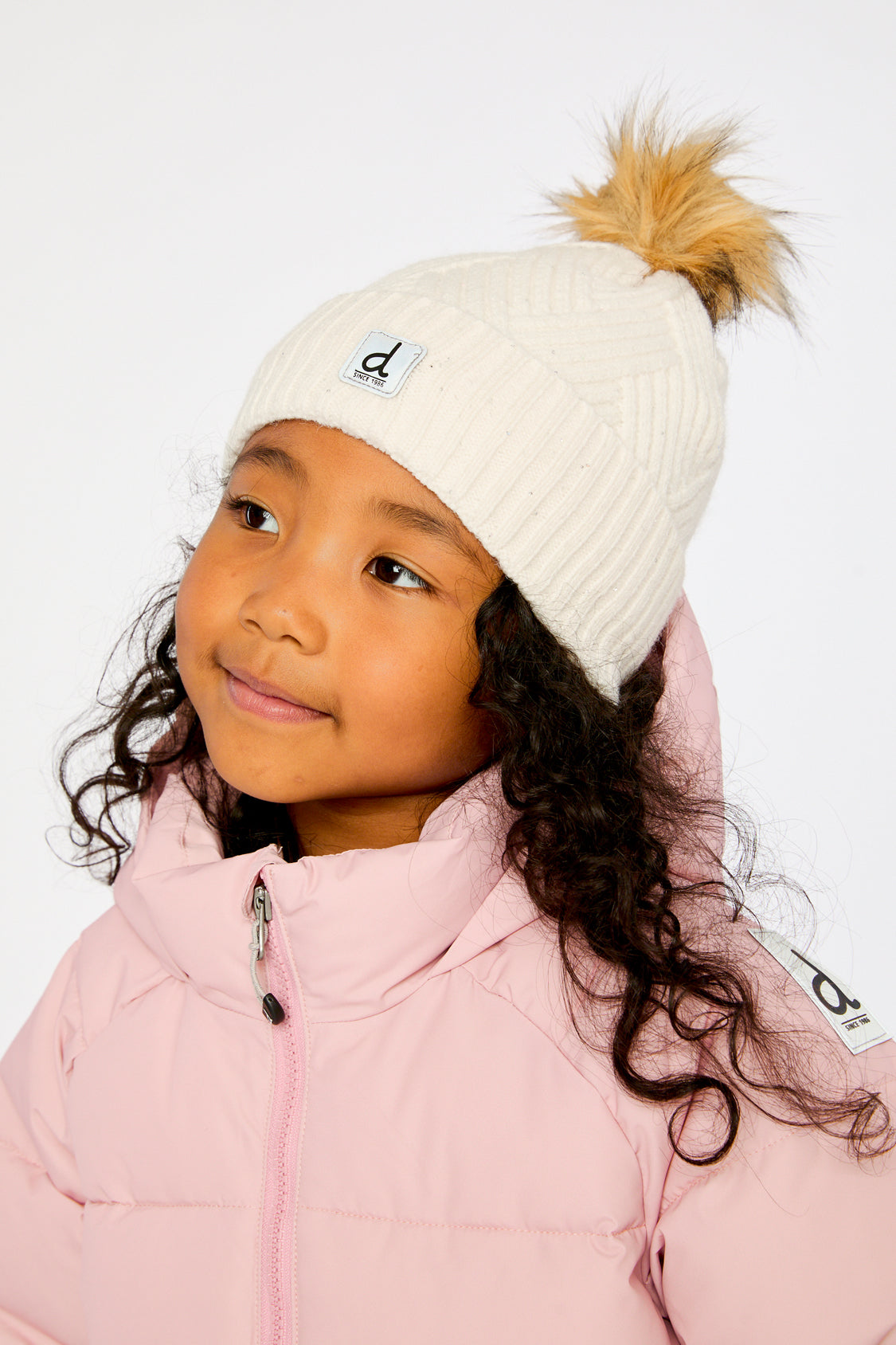 Winter Knit Hat With Pompom Off-White - Image 2