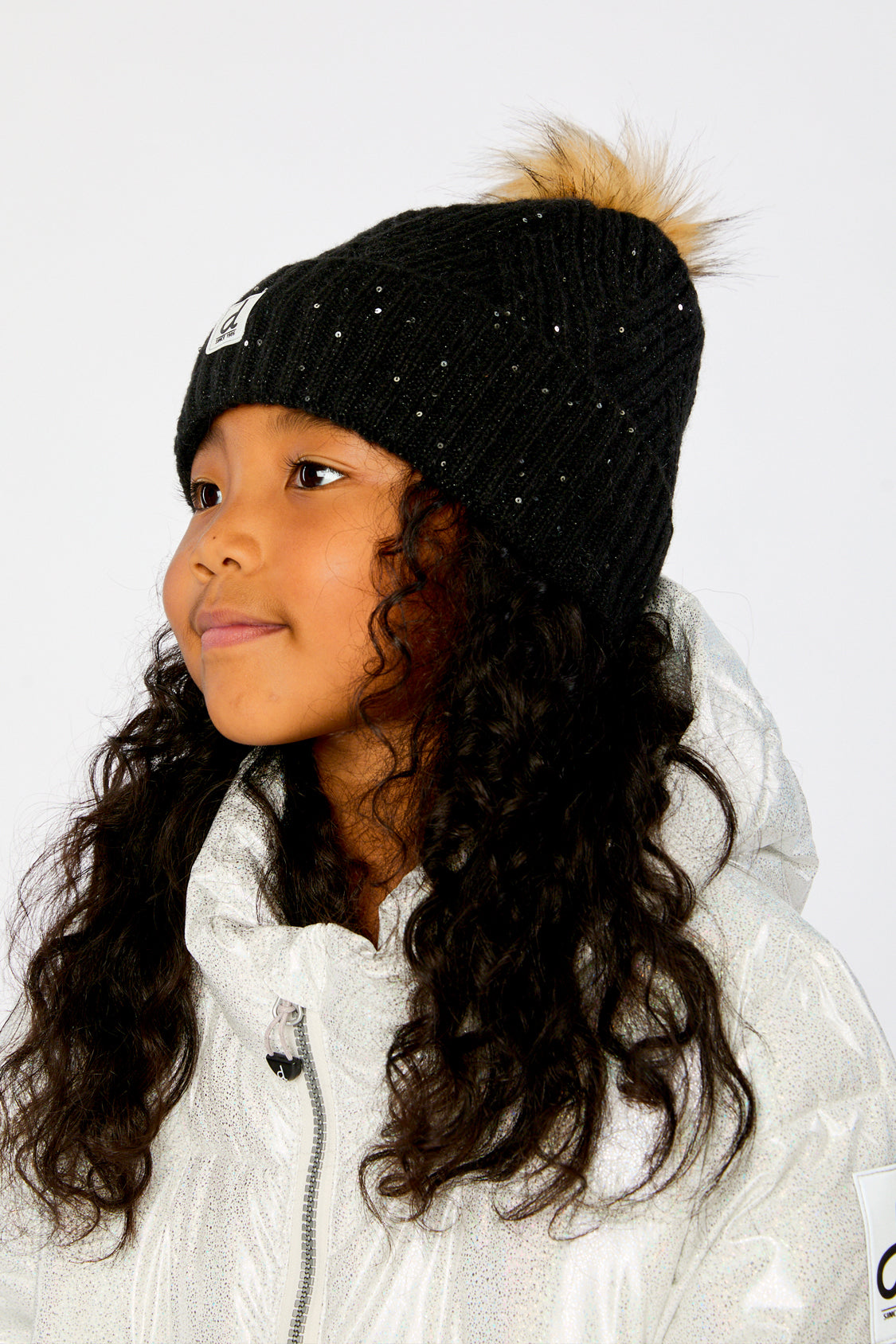 Winter Knit Hat With Pompom Black - Image 2