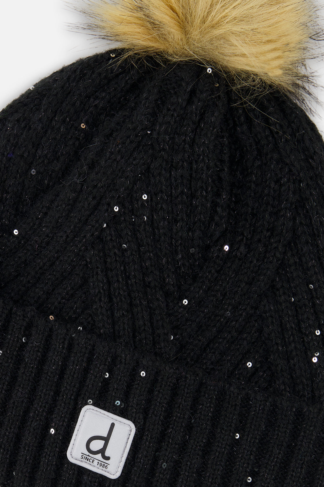Winter Knit Hat With Pompom Black - Image 4
