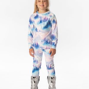 Alternative view of Two Piece Thermal Underwear Blue And Pink Mountain Print