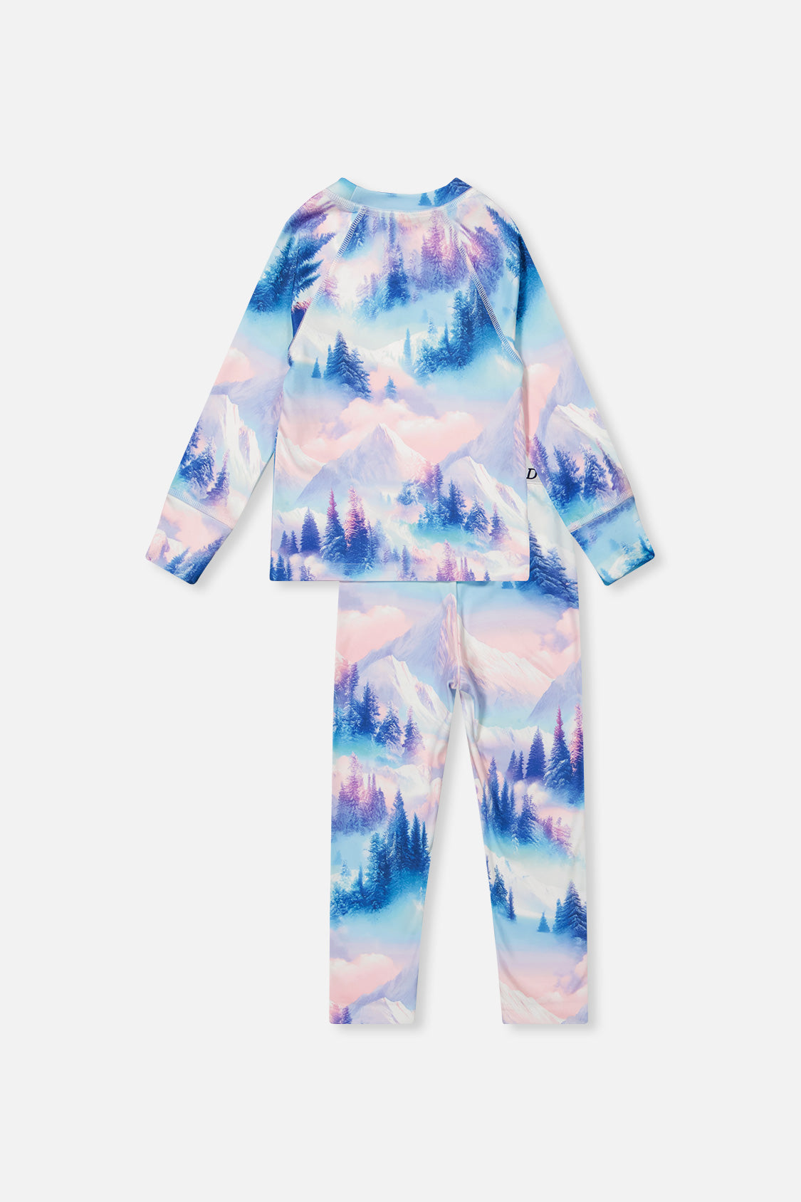 Two Piece Thermal Underwear Blue And Pink Mountain Print - Image 5