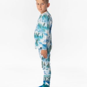 Two Piece Thermal Underwear Blue Mountain Print - Image 3